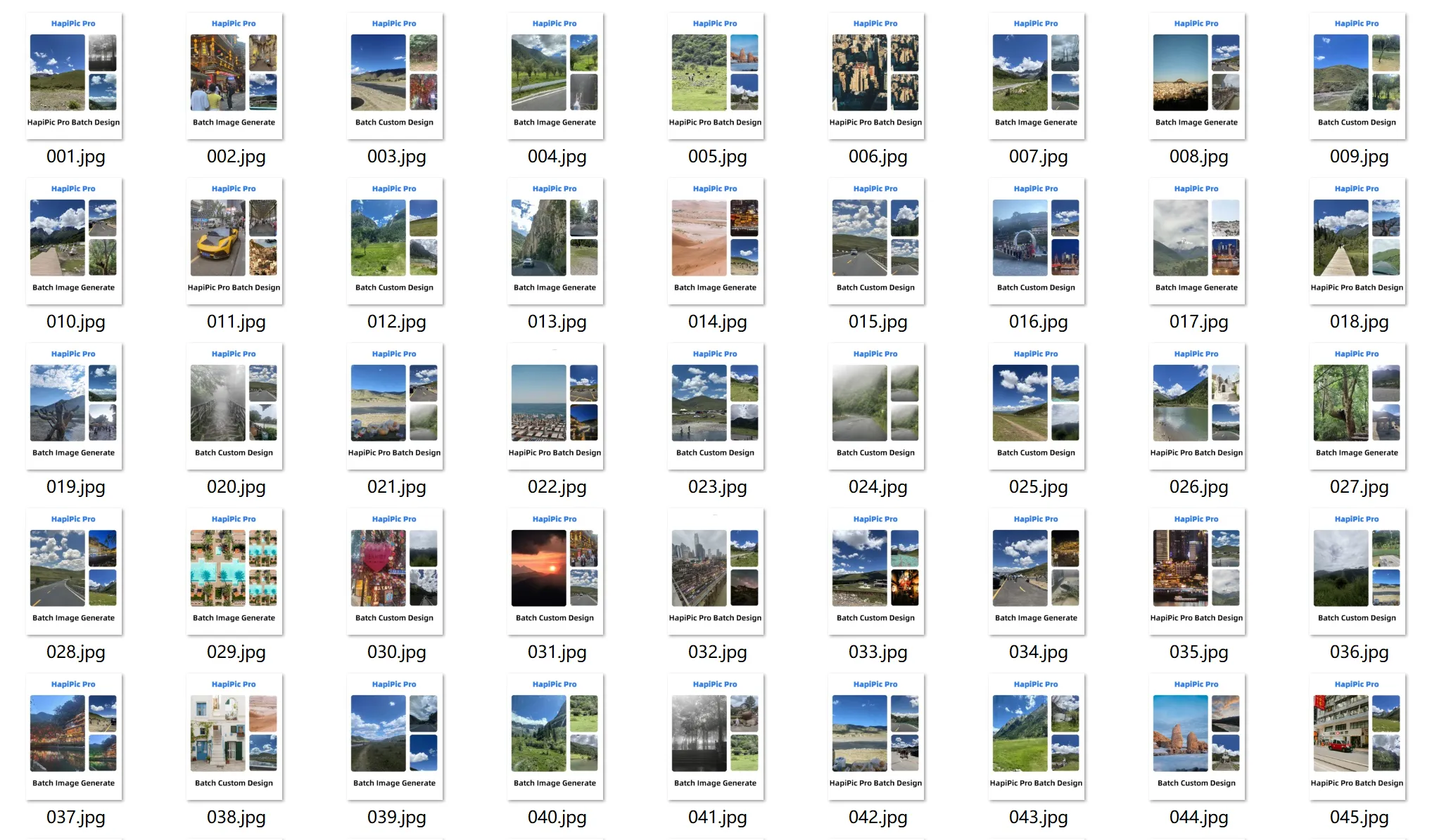 Batch generated image preview