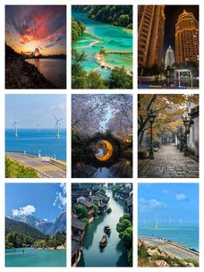 preview effect  3x3 grid image with border